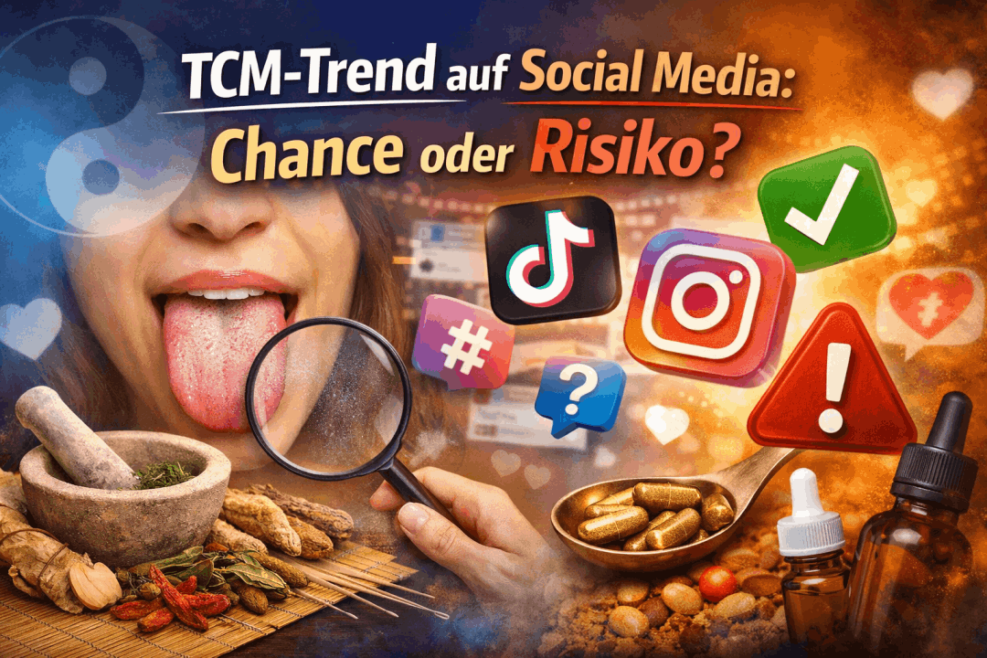 mit Ki erstelltes Bild zu dem Thema TCM-Trend auf Social Media: Chance oder Risiko?